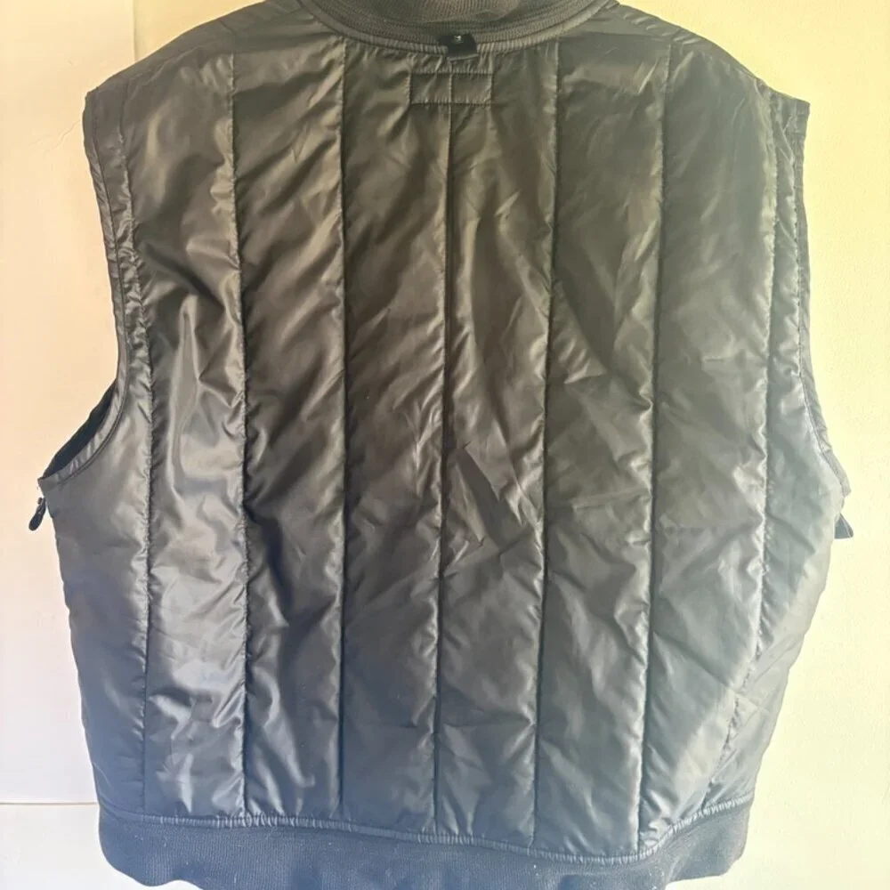 Vintage Polo Ralph Lauren Black Vertical Quilt Insulated Vest Men's XL Snaps
